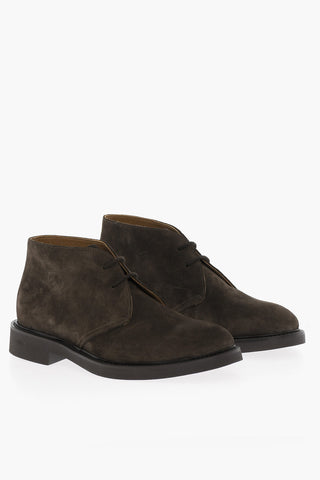 Scarpe Derby in Suede a Tinta Unita