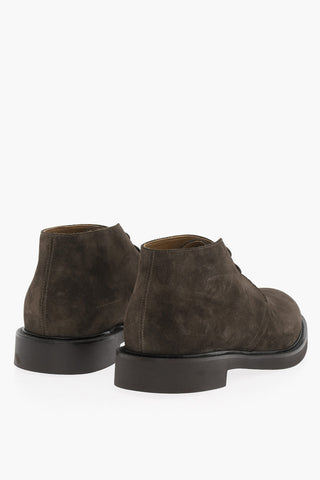 Scarpe Derby in Suede a Tinta Unita