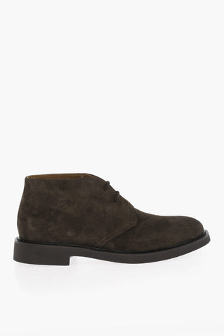 Scarpe Derby in Suede a Tinta Unita
