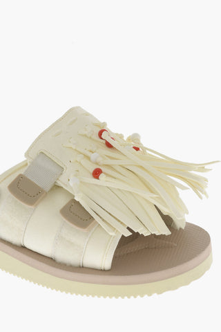 Faux Leather HOTO Sandals with Fringes and Beads