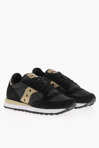 Suede and Fabric JAZZ Low Top Sneakers with Golden Details