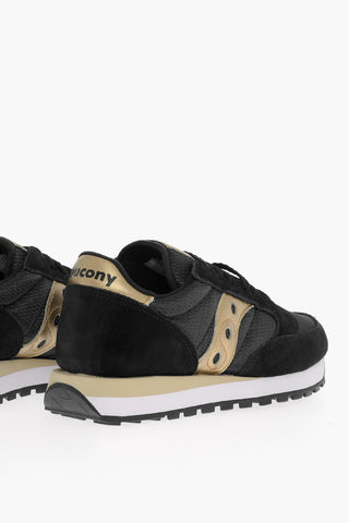 Suede and Fabric JAZZ Low Top Sneakers with Golden Details