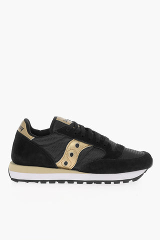 Suede and Fabric JAZZ Low Top Sneakers with Golden Details