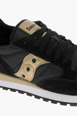 Suede and Fabric JAZZ Low Top Sneakers with Golden Details