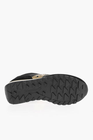 Suede and Fabric JAZZ Low Top Sneakers with Golden Details