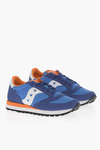 Sneakers Basse JAZZ in Camoscio e Nylon con Lacci a Contrasto 