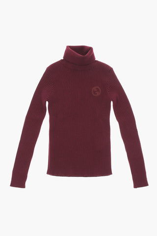 Maglia Collo alto in Lana a Coste