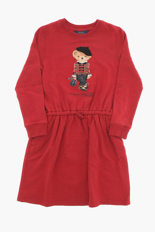 Fleeced-Cotton Dress with Print