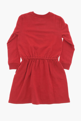 Fleeced-Cotton Dress with Print