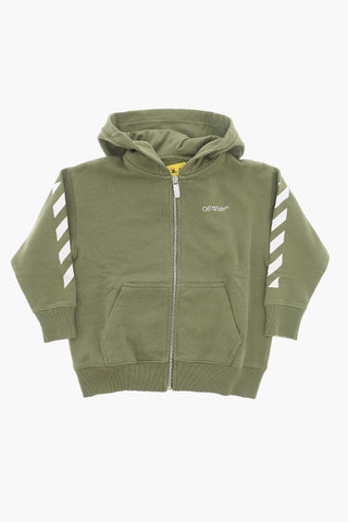 Hoodie with Zip Closure and Lettering Logo
