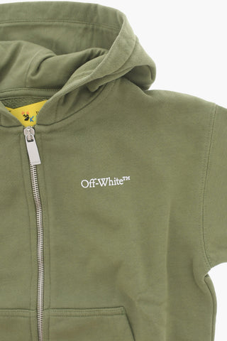Hoodie with Zip Closure and Lettering Logo