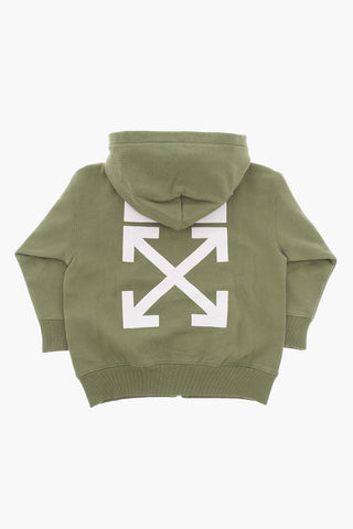 Hoodie with Zip Closure and Lettering Logo