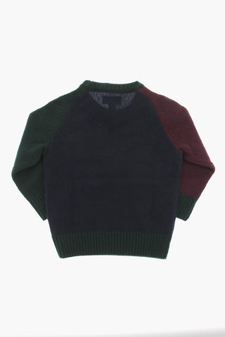 Color Block Wool and Cashmere Crew-neck Sweater