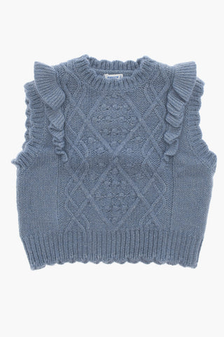 Argyle-Motif Sleeveless Crew-neck Sweater