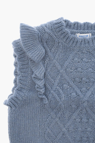 Argyle-Motif Sleeveless Crew-neck Sweater