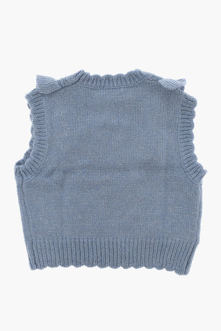 Argyle-Motif Sleeveless Crew-neck Sweater