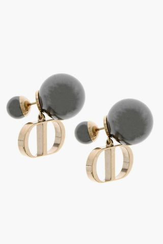 Orecchini DIOR TRIBALES in Tinta Unita con Perle in Resina e Pendente in Metallo