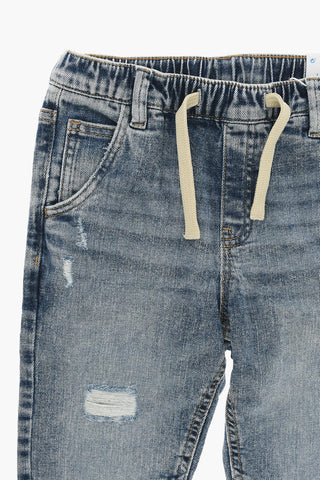 Vintage Effect Jeans with Visible Stiching
