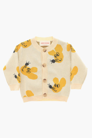 Cotton Cardigan with All-Over Mouse