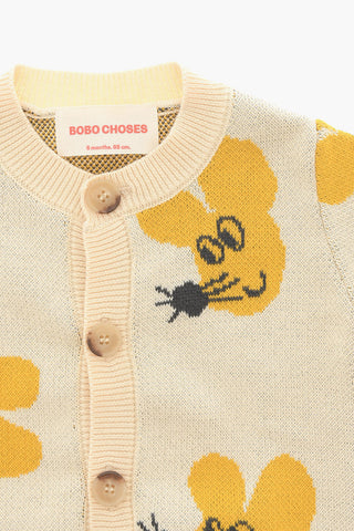 Cotton Cardigan with All-Over Mouse