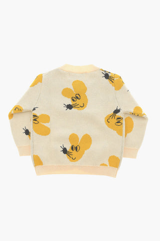 Cotton Cardigan with All-Over Mouse