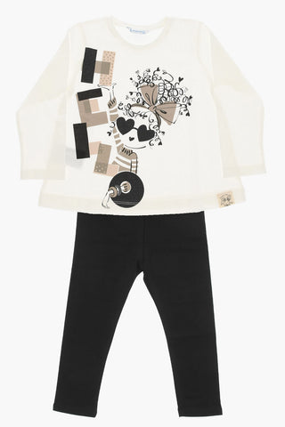 Long Sleeve T-shirt and Leggings set  with Glitter