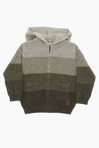 Gradient Effect Sweater with Hood