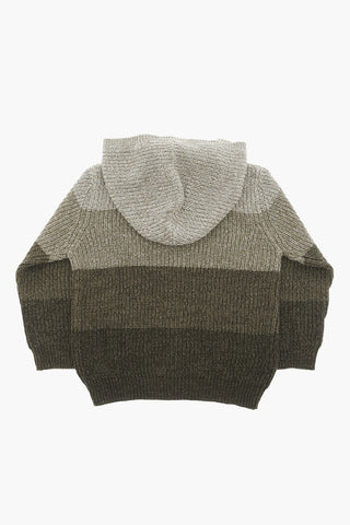 Gradient Effect Sweater with Hood