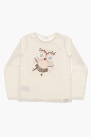 Crew-neck T-shirt with Maxi Front Embroidery