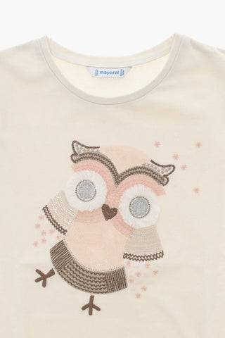 Crew-neck T-shirt with Maxi Front Embroidery
