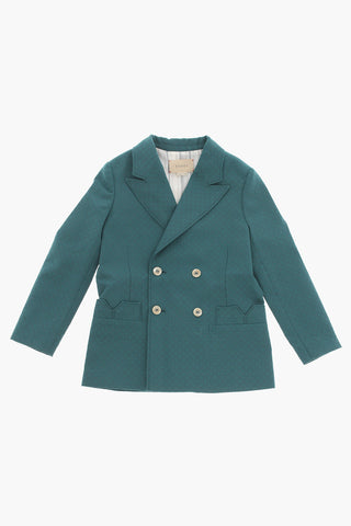 Double-Breasted Blazer with All-Over Monogram
