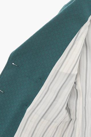 Double-Breasted Blazer with All-Over Monogram