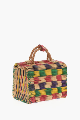 Checkered Basket Bag with Porcelain Cigarron Charm