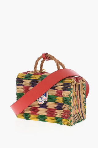Checkered Basket Bag with Porcelain Cigarron Charm