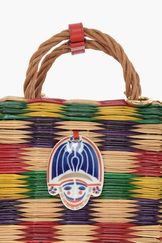 Checkered Basket Bag with Porcelain Cigarron Charm