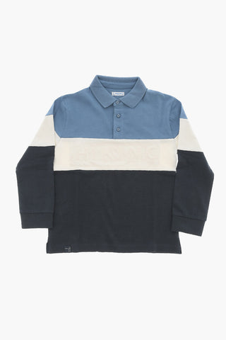 Long Sleeve Color Block Polo Shirt