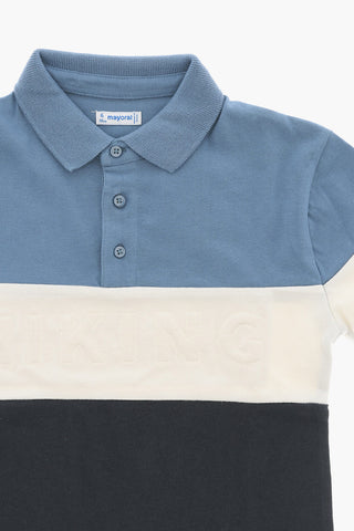 Long Sleeve Color Block Polo Shirt