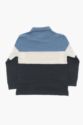 Long Sleeve Color Block Polo Shirt