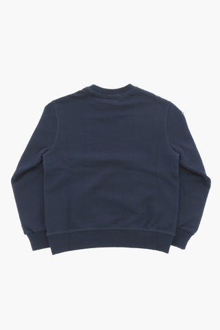Cotton Crew-Neck Sweatshirt with Side Logo