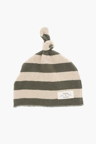 TEDDY & MINOU Striped Two-Tone Beanie