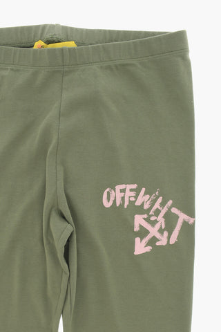 Cotton Stretch Leggings with Logo