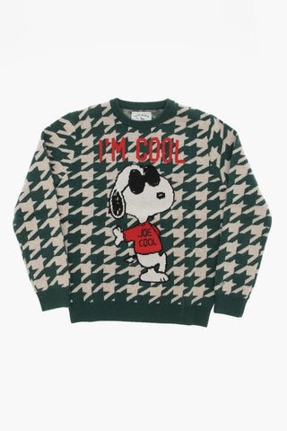 PEANUTS Wool Blend Crew-Neck Sweater with Maxi Print