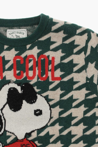 PEANUTS Wool Blend Crew-Neck Sweater with Maxi Print
