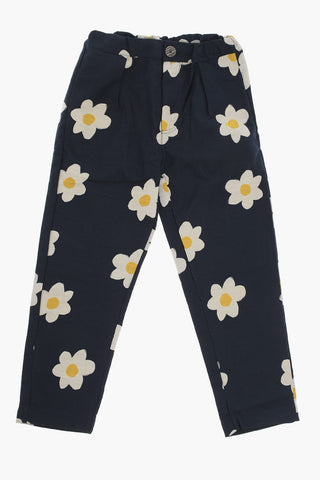 Floral-Motif Double Pleated Pants