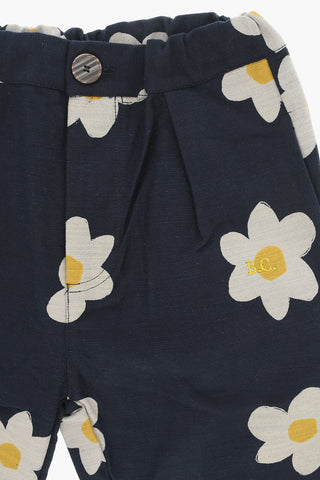 Floral-Motif Double Pleated Pants