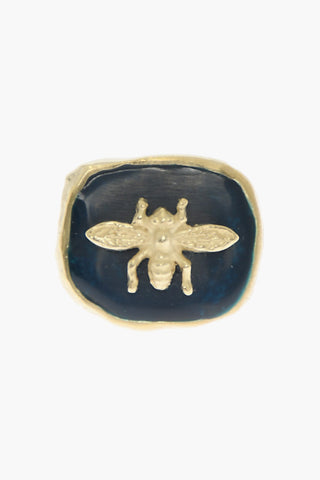Brass JARDIN D'HIVER Ring with Golden Bee