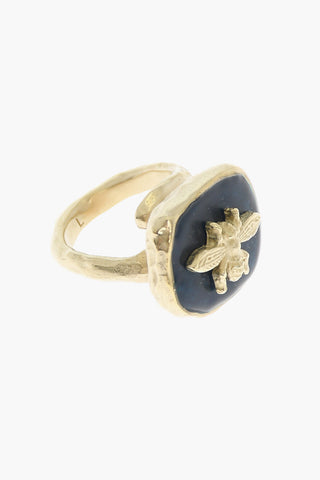 Brass JARDIN D'HIVER Ring with Golden Bee
