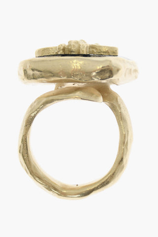 Brass JARDIN D'HIVER Ring with Golden Bee