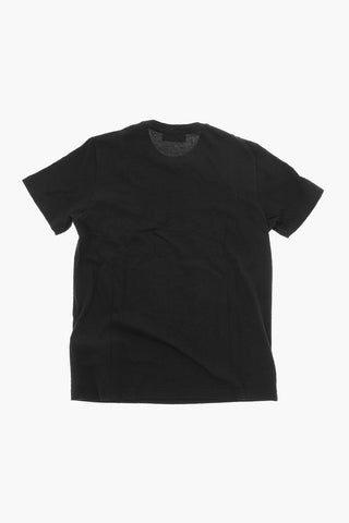 Cotton Crewneck T-Shirt with Contrast Logo