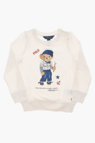 Fleeced-Cotton Blend Crew-Neck Sweathirt